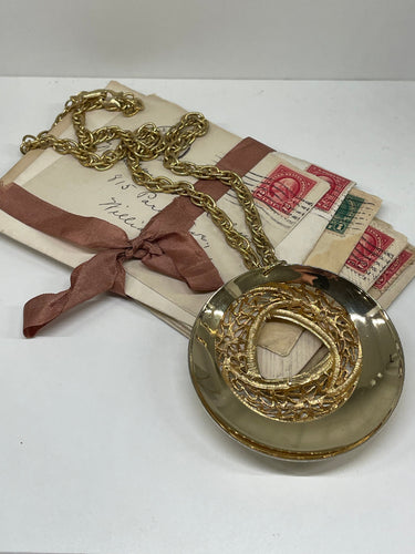 Large Gold Medallion Necklace Bloomers and Frocks